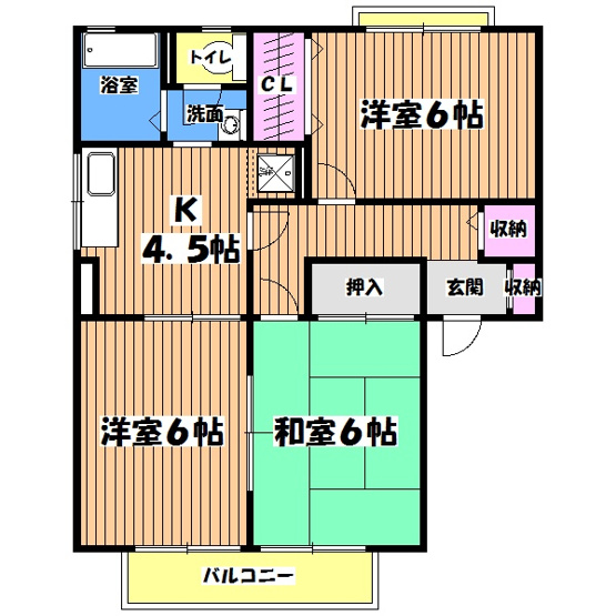 【間取り】 | ヴィラ栗本A棟