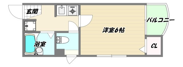 大阪市淀川区西中島２丁目の賃貸マンションの間取り