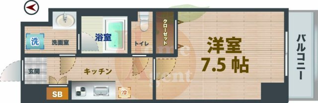 【間取り】 | シャル中野弥生町 | 1Kのお部屋です。