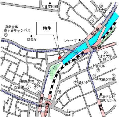 パークキューブ市ヶ谷の地図|パークキューブ市ヶ谷