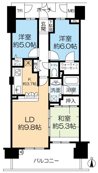 グランファースト千里桃山台6号棟の間取り