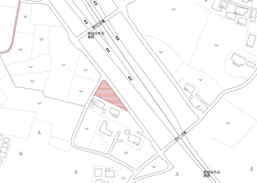 都城市五十町の売地の土地図
