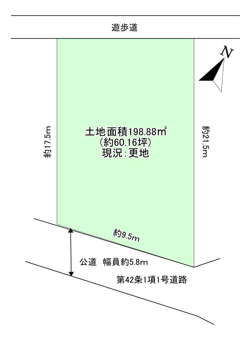 売土地　橿原市十市町の土地図|土地面積：198.88㎡