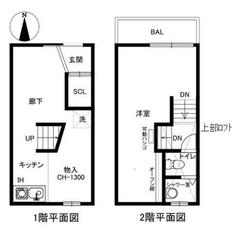 茨木市大手町の店舗事務所の間取り