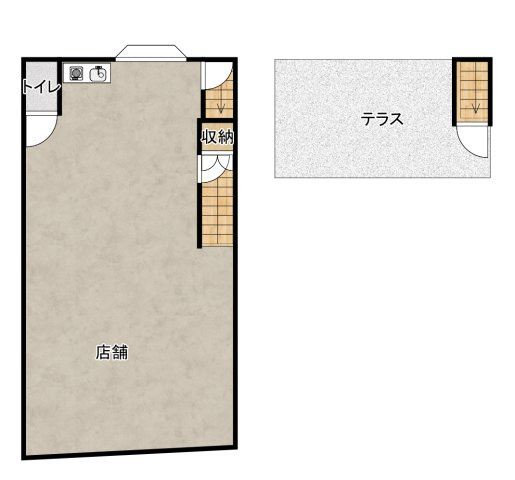 寝屋川市北大利町の店舗事務所の間取り