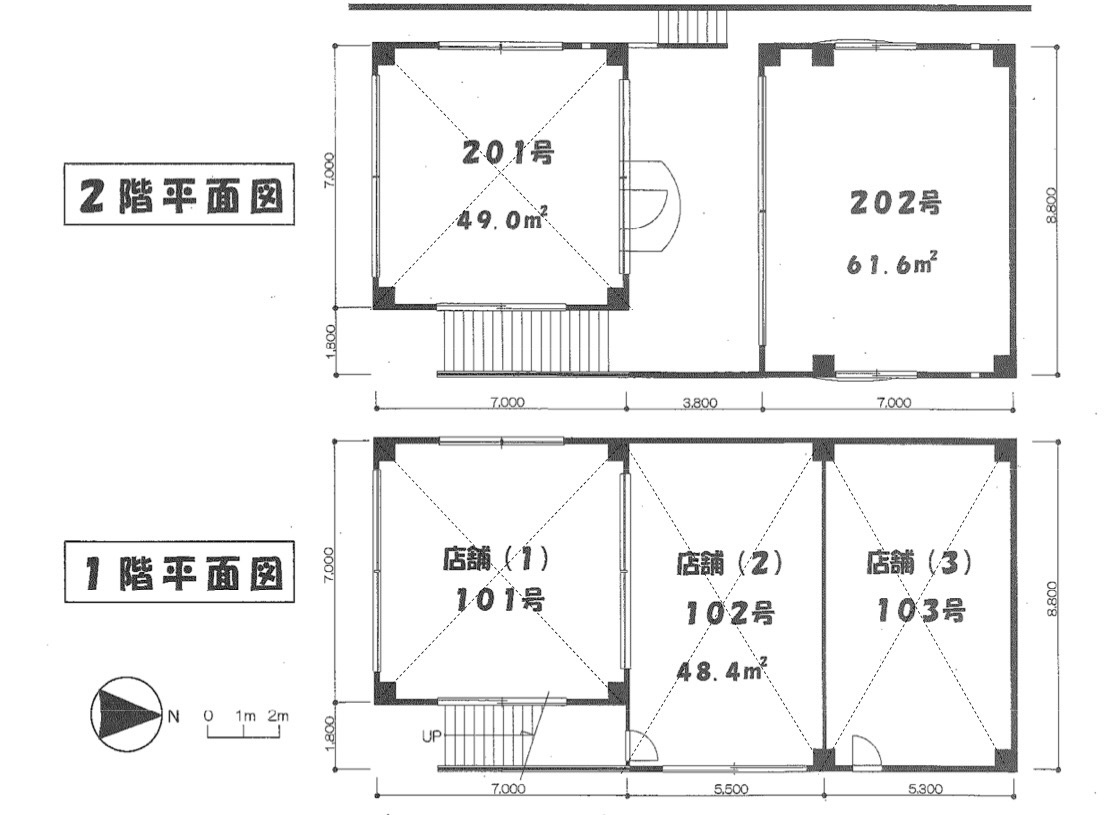 吹田市五月が丘北の店舗一部の区画図