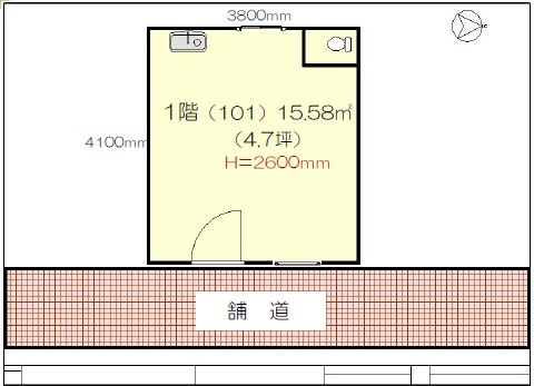 茨木市春日４丁目の店舗事務所の間取り