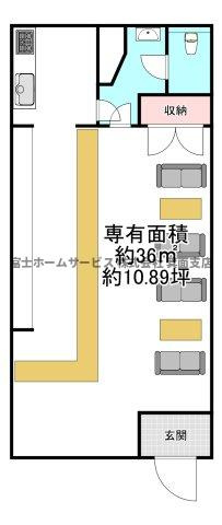 豊中市服部西町２丁目の店舗事務所の間取り