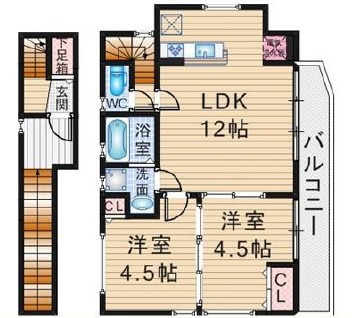 豊中市旭丘の店舗事務所の間取り