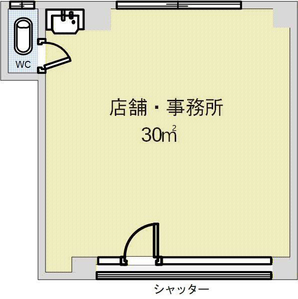 吹田市長野東の店舗事務所の間取り