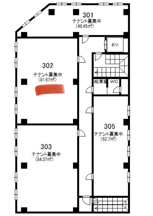 吹田市江の木町の店舗事務所の間取り
