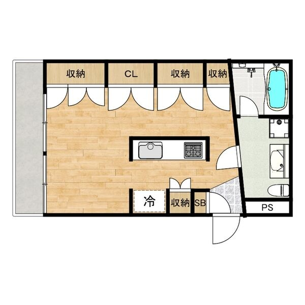 吹田市出口町の店舗事務所の間取り