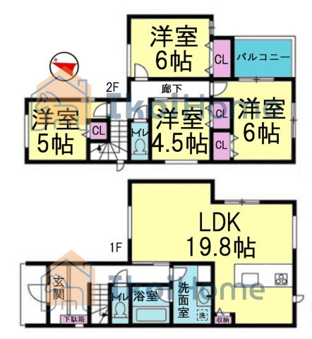 明石市魚住町清水　新築戸建の間取り