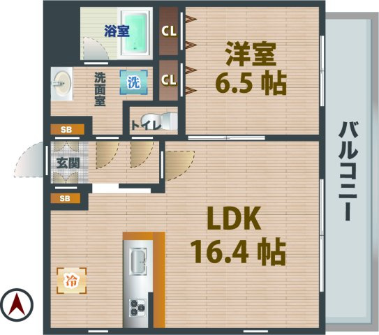 【間取り】 | ウェスティング中野坂上 | 1LDKのお部屋です。