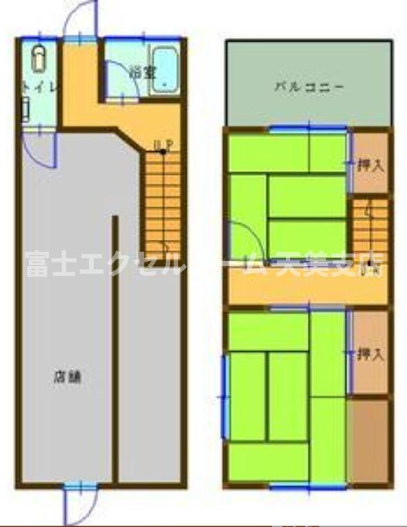 住道矢田1店舗の間取り