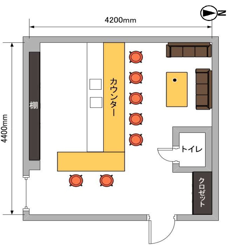 東大阪市足代新町の店舗一部の間取り
