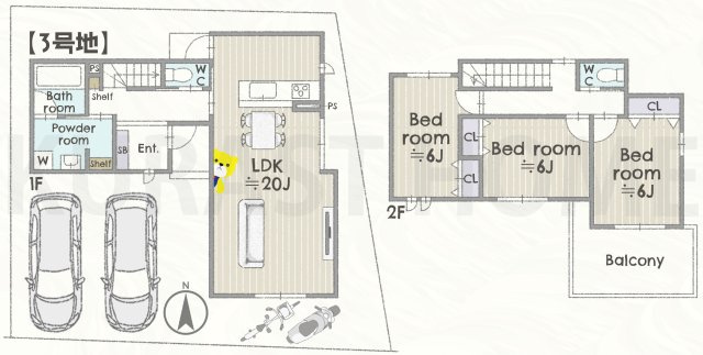 京都市西京区川島玉頭町　建築条件付き土地の参考プラン