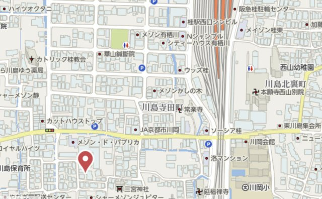 京都市西京区川島玉頭町　建築条件付き土地の地図