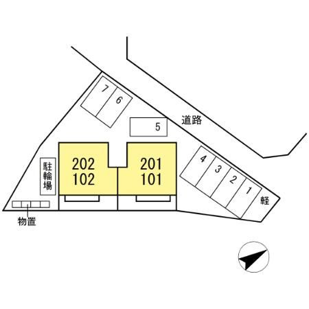 サンライズ北新保　B棟の区画図