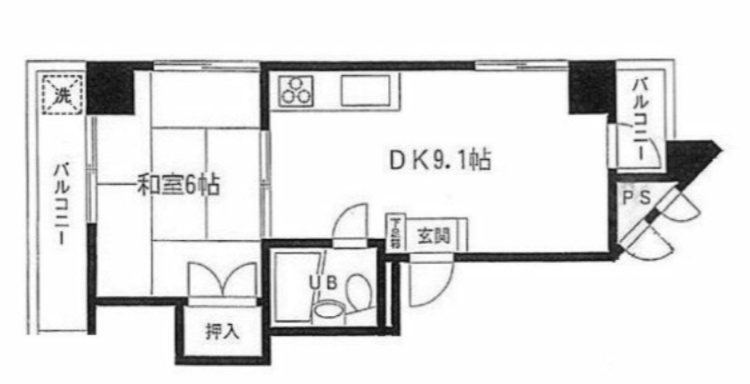 荒川区荒川１丁目の賃貸マンションの間取り