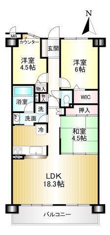 カルム八木グリーンブレスの間取り|専有面積：72.00ｍ2