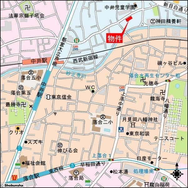 ニューハイツ中落合の地図