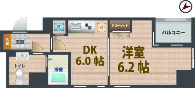 【間取り】 | イサラ荻窪 | 1DKのお部屋です。