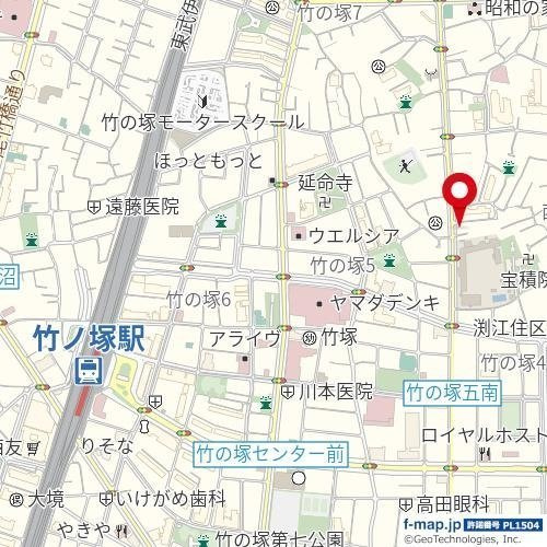 コートカリーナ竹ノ塚の地図