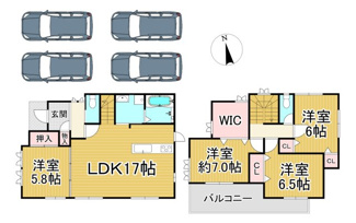 【間取り】 | 川西市東多田2丁目30の30　中古ー戸建て
