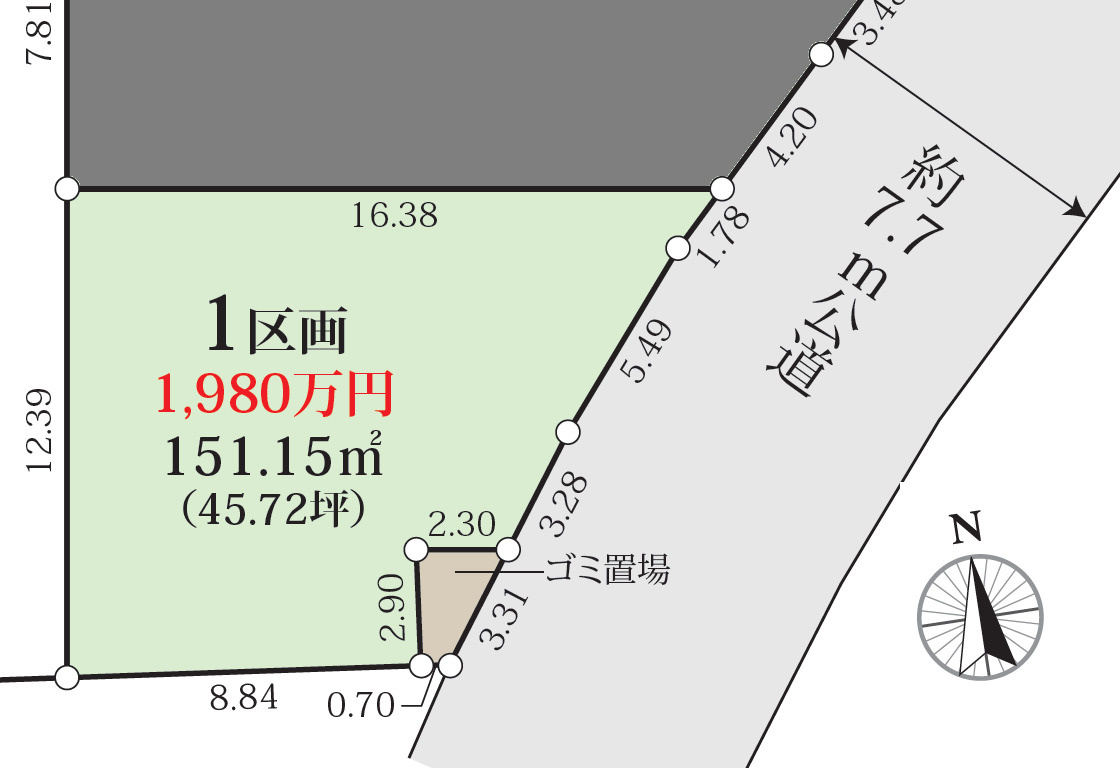 【建築条件付き】太田和2丁目土地　1区画の画像