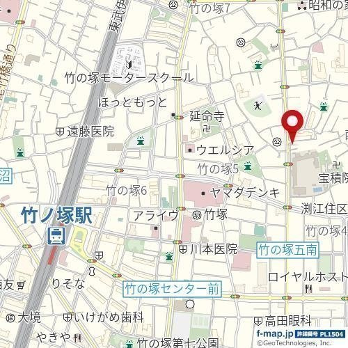 コートカリーナ竹ノ塚の地図