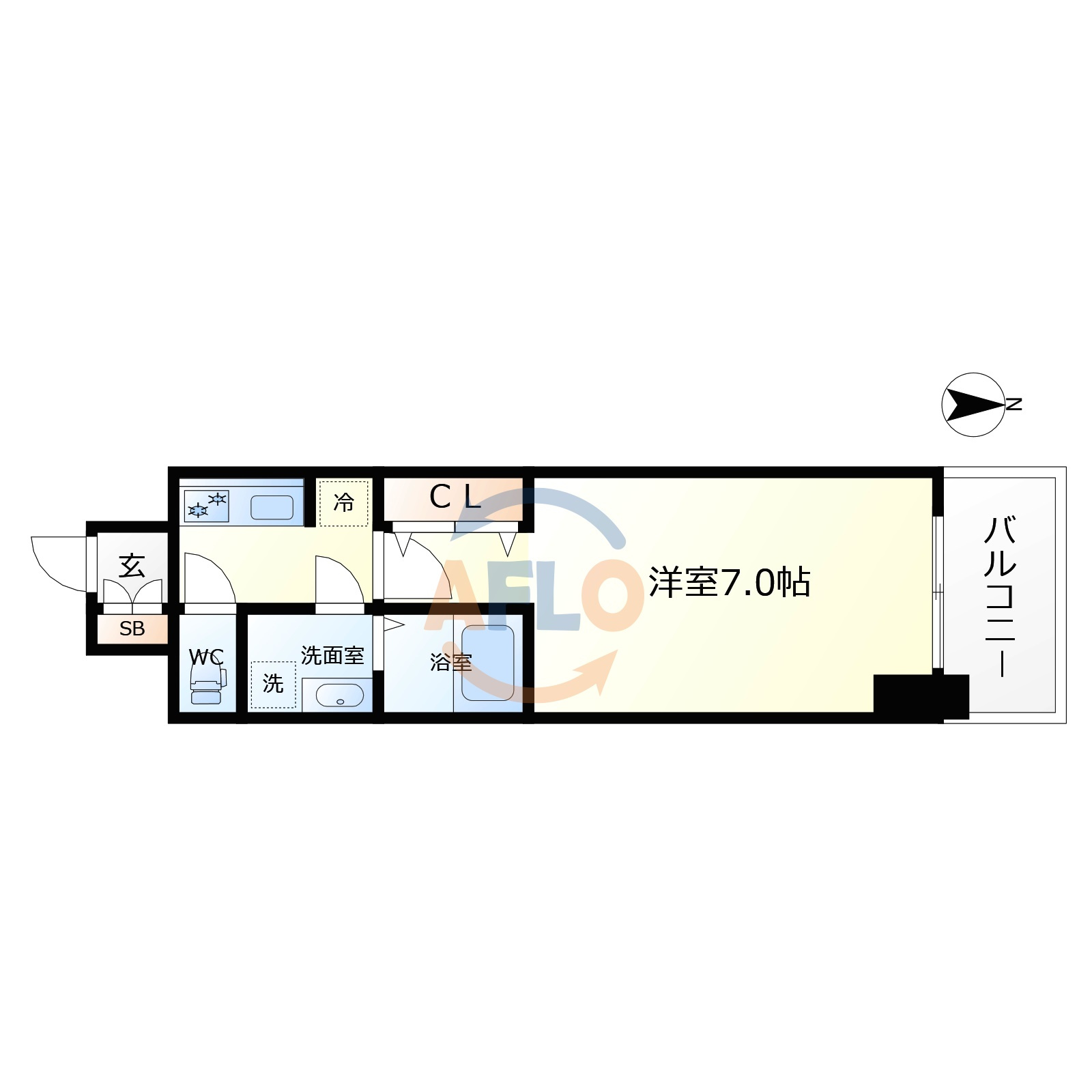 S-RESIDENCE福島玉川Unoの間取り|S-RESIDENCE福島玉川Uno　間取り