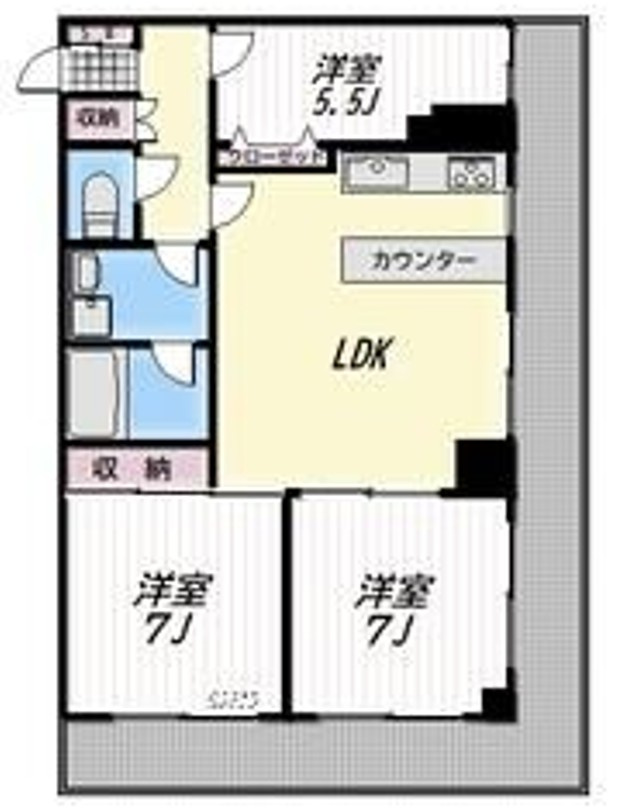 横浜市神奈川区台町の賃貸マンションの間取り