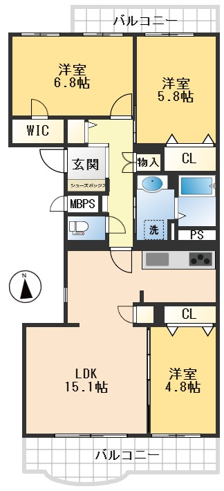 メゾン千里丘T棟の間取り