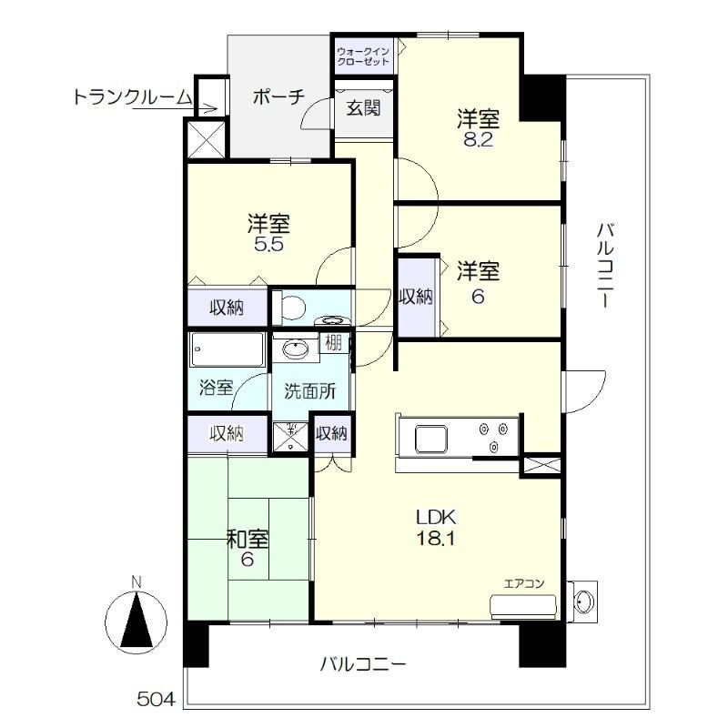 リビンコート問屋町WESTの間取り