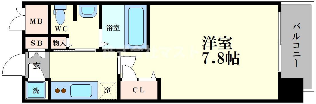 レジュールアッシュ南堀江の間取り