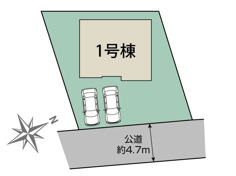 S・糟屋郡志免町片峰中央3丁目第1-1棟（1号棟）の区画図|配置図（1号棟）
