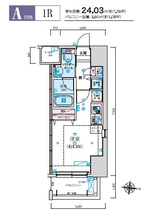 名古屋市中区栄５丁目の賃貸マンションの間取り