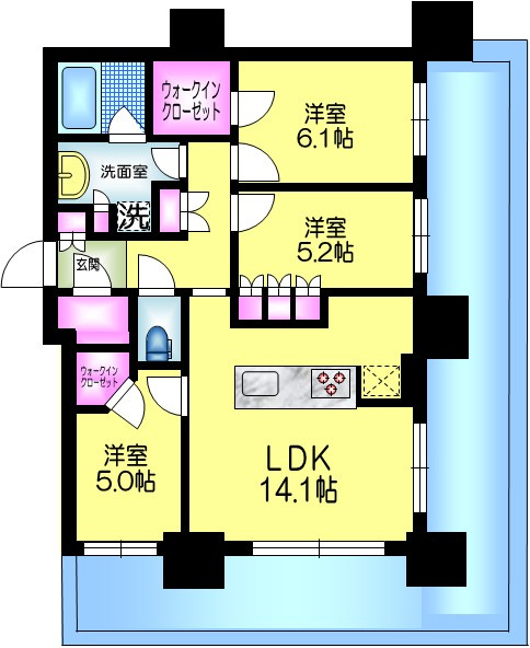 アトラスタワー曳舟の間取り|★３ＬＤＫ★