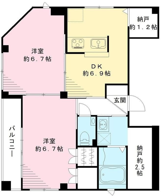 ビューノ北新宿の間取り|間取りです。