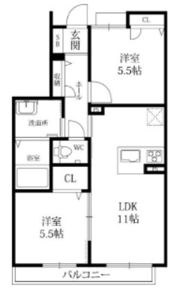 メインステージ芦屋東の間取り