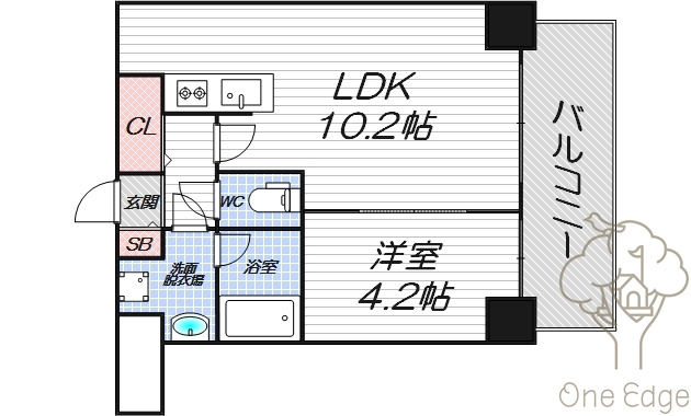 クレグラン北梅田の間取り