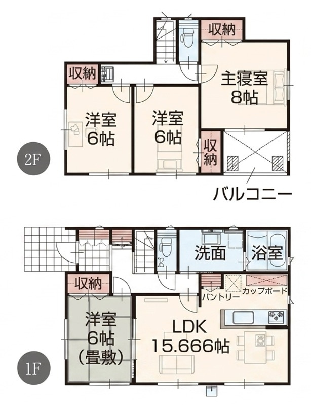 [新築住宅] 比企郡滑川町月輪 全1邸の間取り