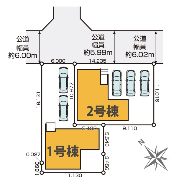 [新築住宅] 鶴ヶ島市富士見 3期 全2棟の区画図