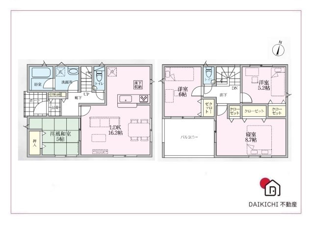 【間取り】 | 本庄市児玉町児玉第13  クレイドルガーデン　新築戸建　全8棟　6号棟 | 6号棟