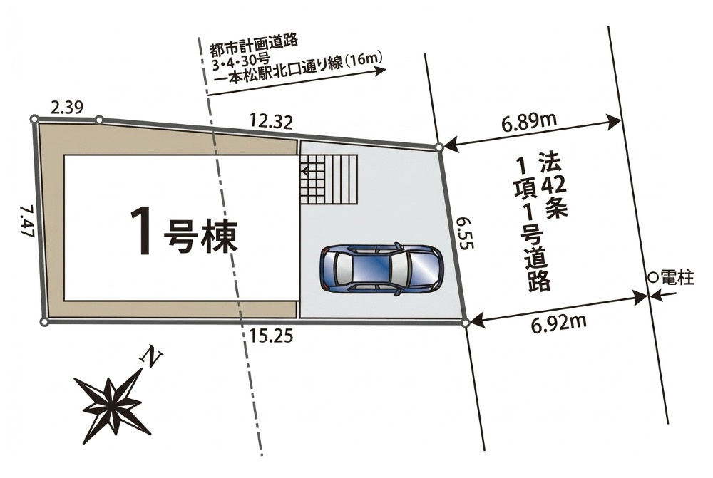[新築住宅] 鶴ヶ島市中新田 第6 全1棟の区画図