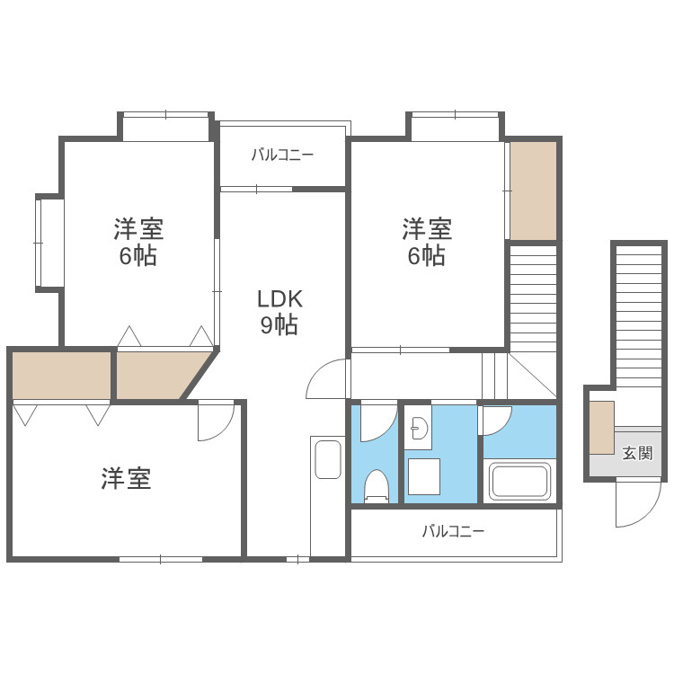 メモリープラザ吉松B棟の間取り