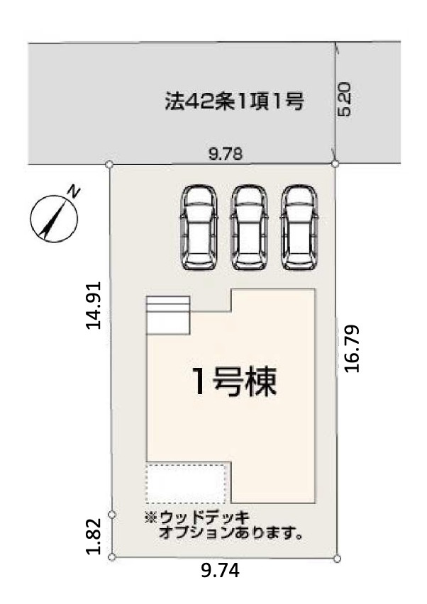 [新築住宅] 坂戸市鶴舞 第2 全1棟の区画図