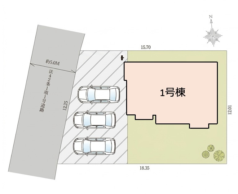 [新築住宅] 坂戸市清水町 全1棟の区画図