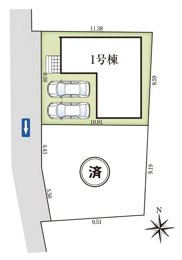 [新築住宅] 坂戸市三光町 5期 全2棟の区画図